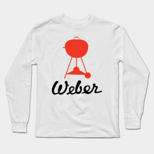 Vintage Weber Script and Wood Dale kettle grill Long Sleeve T-Shirt